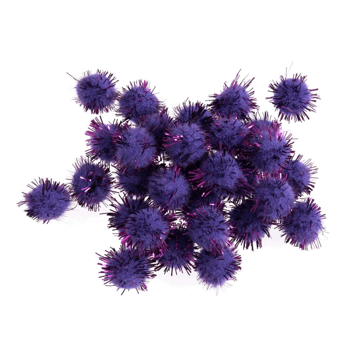 Trimits Metallic Purple Pom Poms - 13mm (Pack of 100)