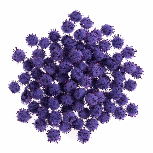 Trimits Metallic Purple Pom Poms - 7mm (Pack of 100)