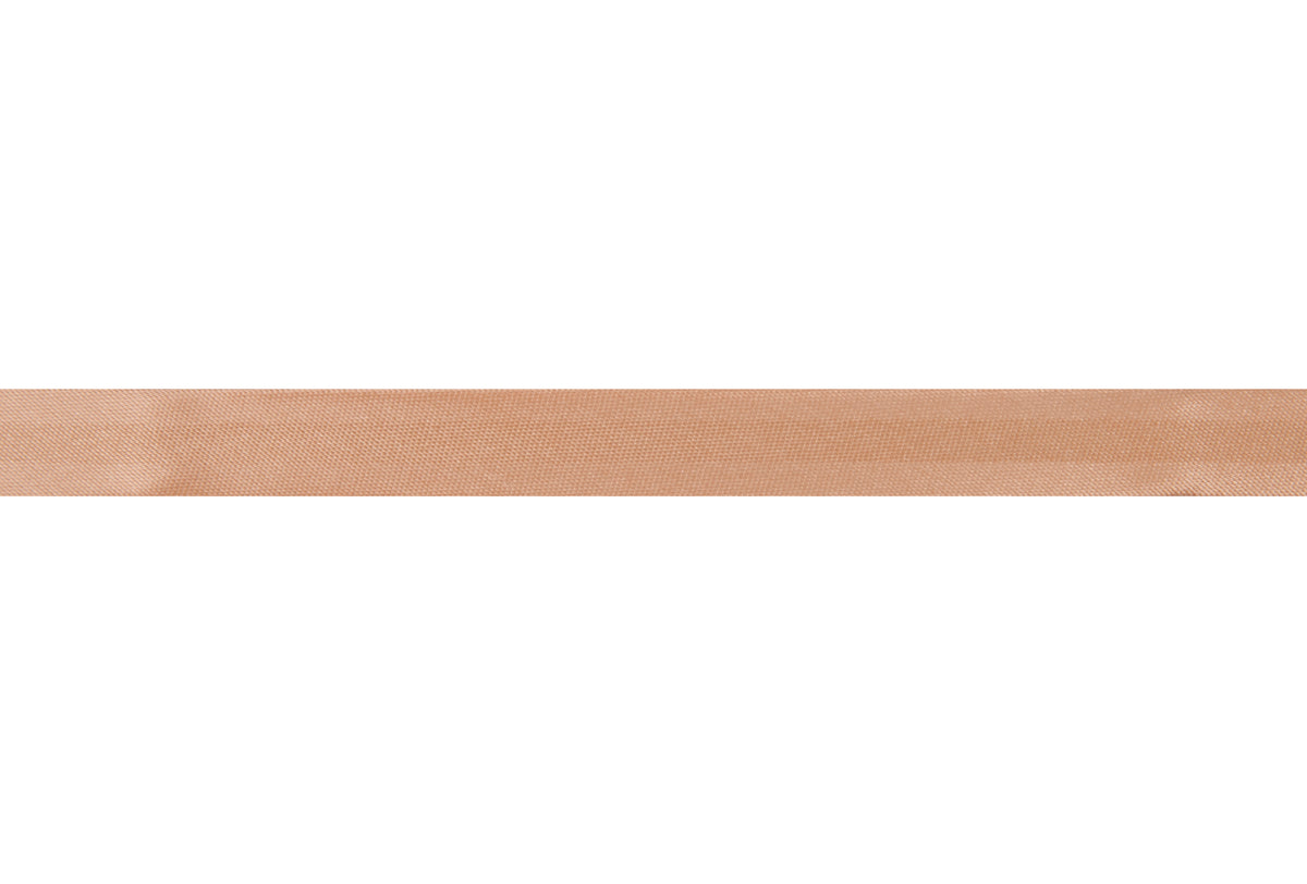 Card of nut brown satin bias binding