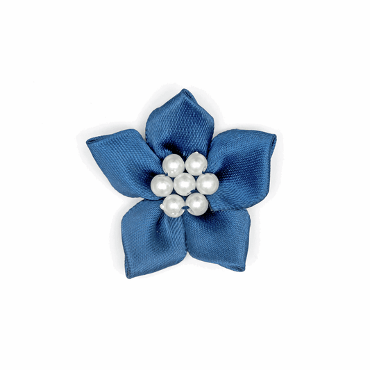 Navy Satin Star with Pearls (Pack of 20)