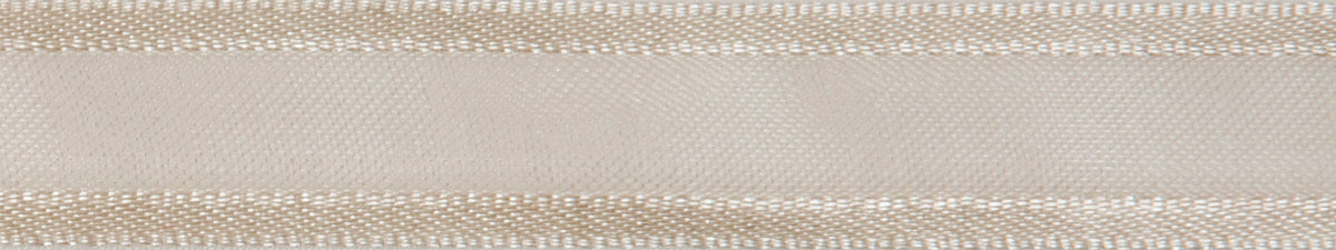 Reel of ivory sheer organdie ribbon with satin edges