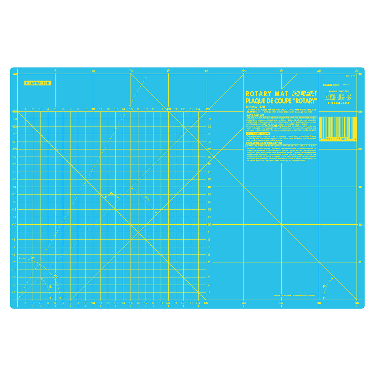 Olfa aqua self-healing cutting mat with printed grid lines