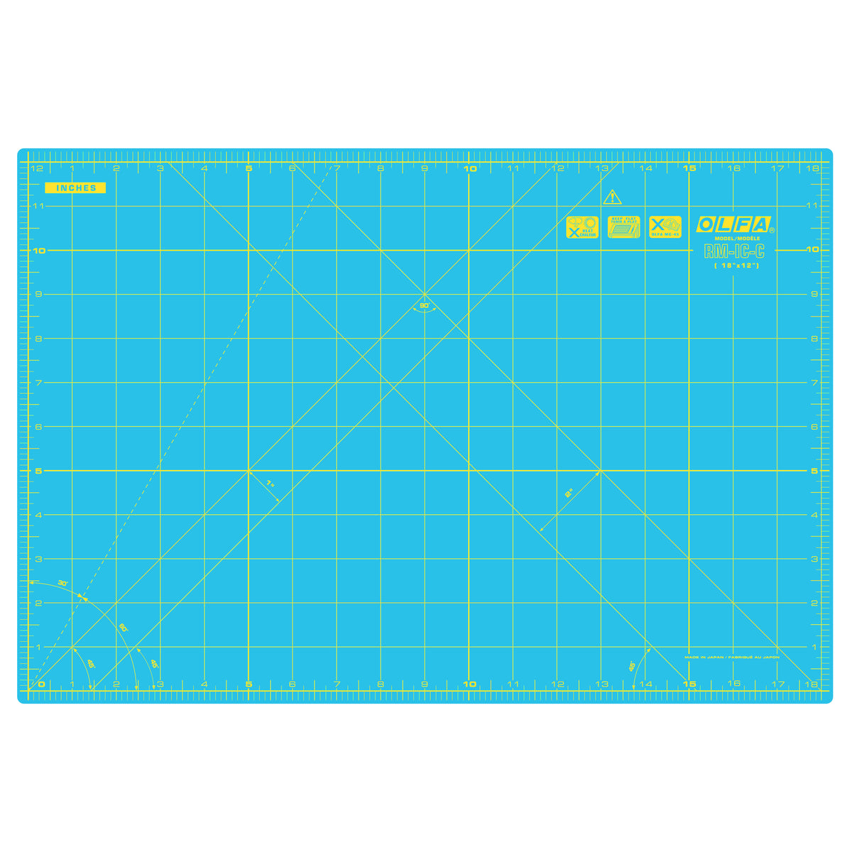 Olfa aqua self-healing cutting mat with printed grid lines