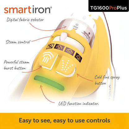 Oliso ProPlus Auto-lift Smart Iron TG1600 pro plus ** new model now with FREE MINI pressing board exclusive to Singer Studio ** - For general ironing, plus features for quilters and sewists