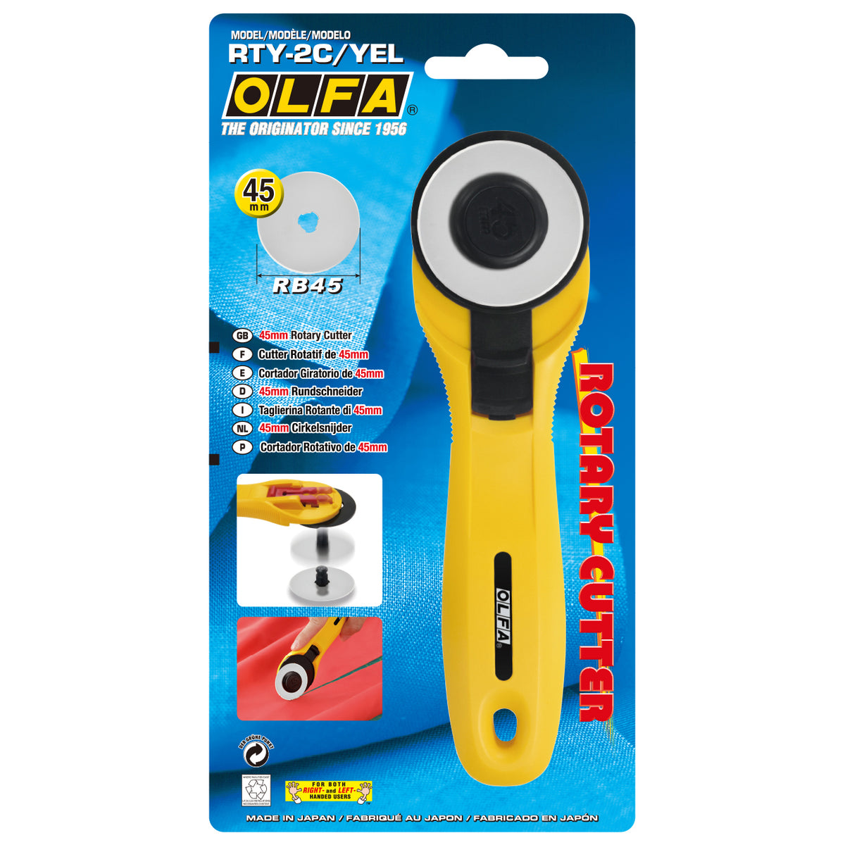 Yellow Olfa 45mm rotary cutter