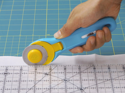 Olfa aqua and yellow 45mm rotary cutter