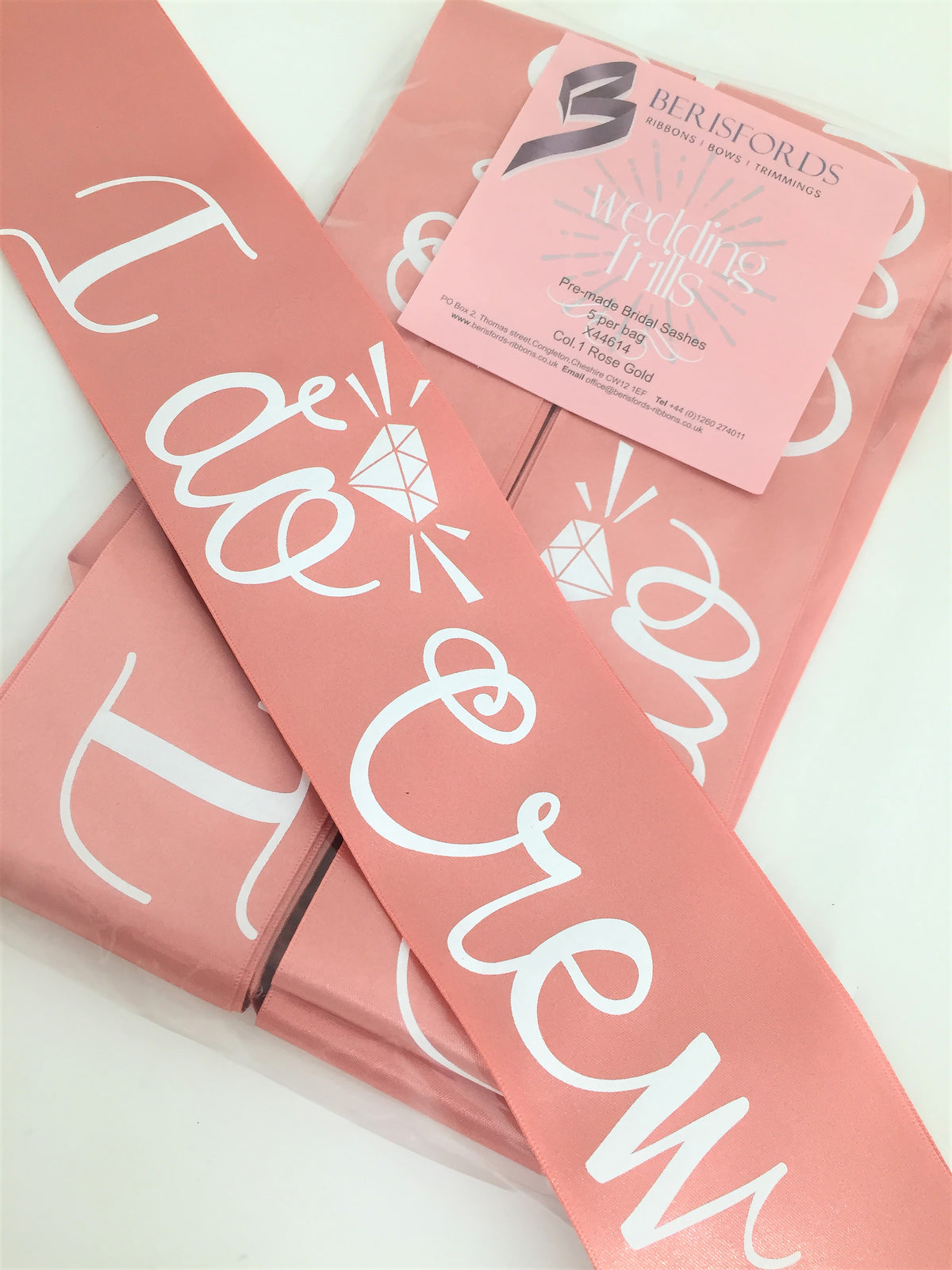 Rose gold I Do Crew bridal sash