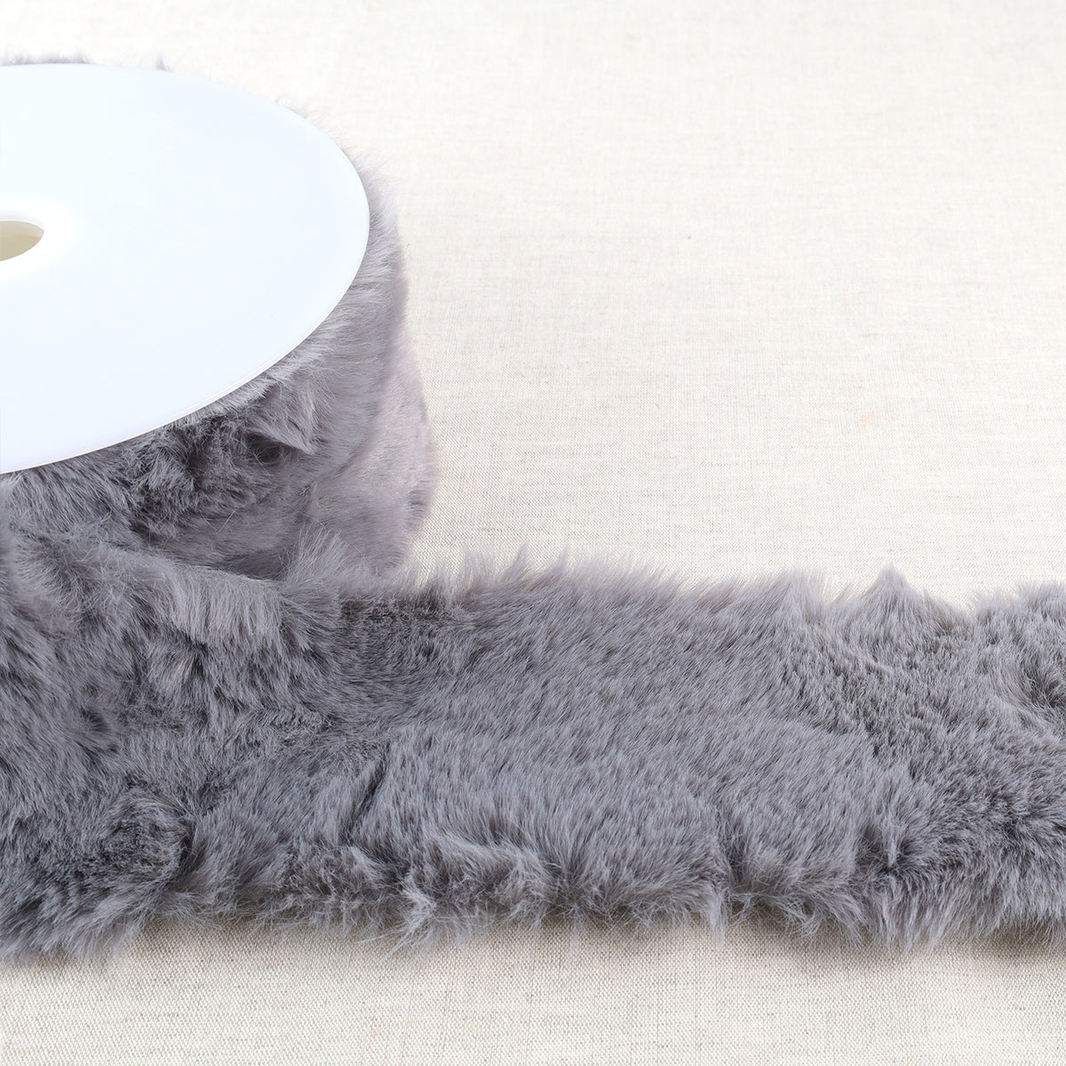 Grey faux fur trim