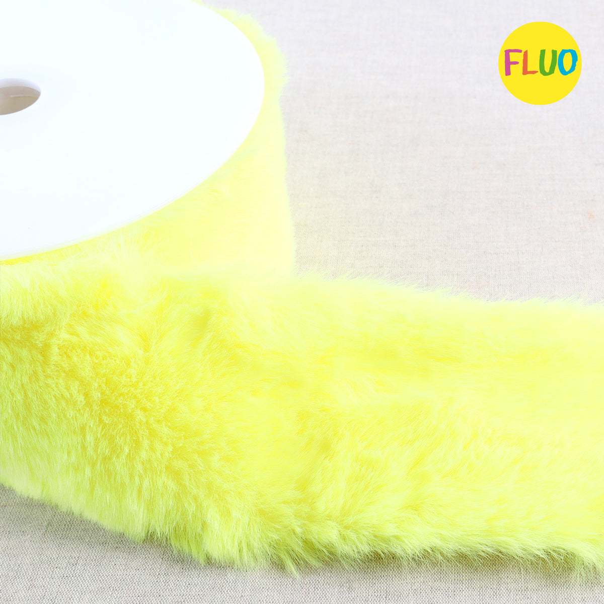 Neon Yellow faux fur trim