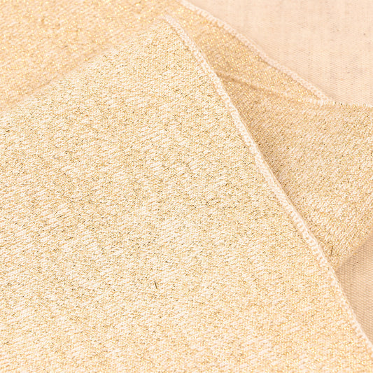 White and gold metallic knit cuff and waistband trim