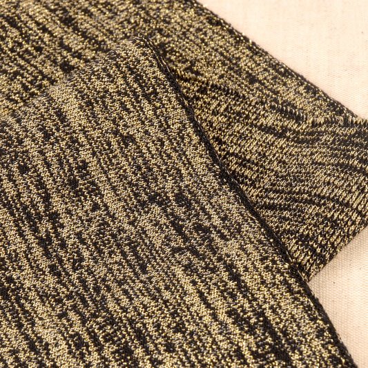Black and gold metallic knit cuff and waistband trim