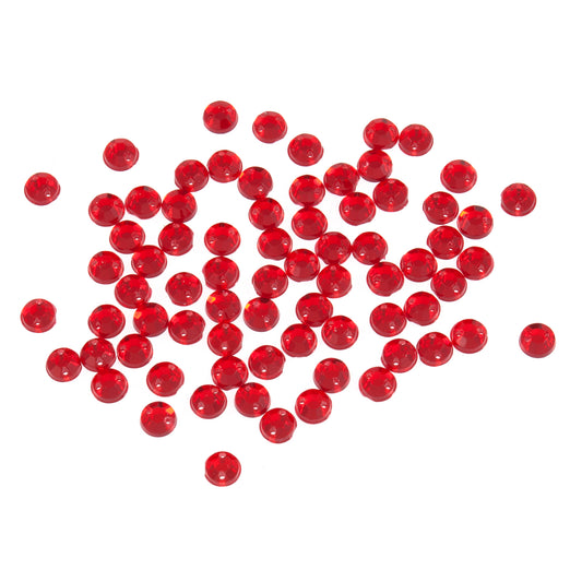 Red round sew-on gems