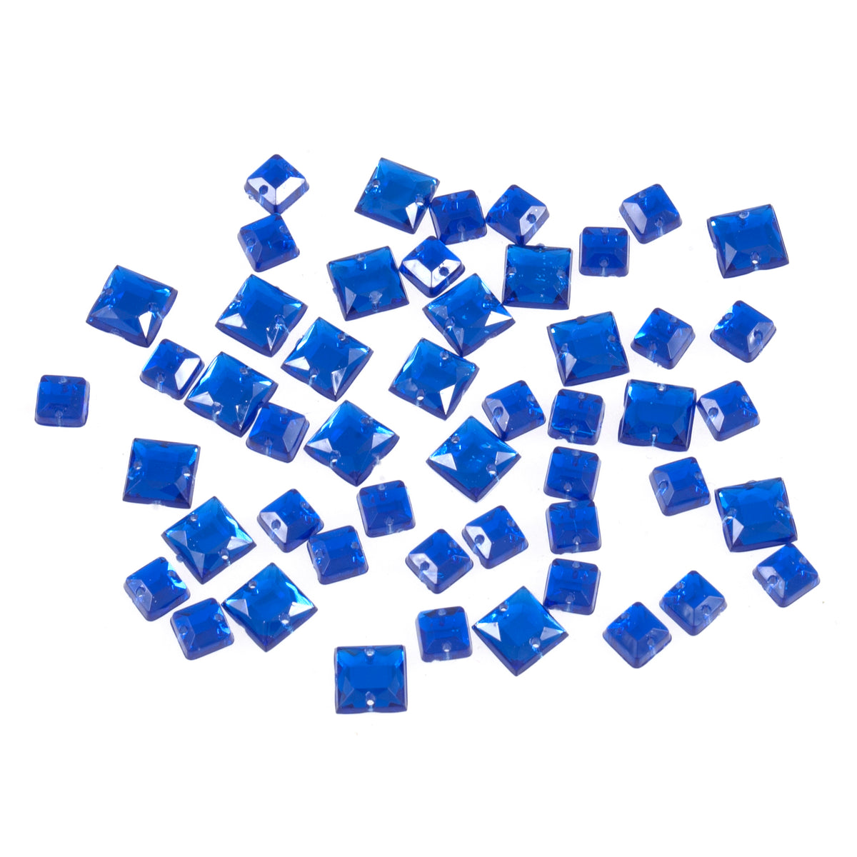Dark Blue square sew-on gems