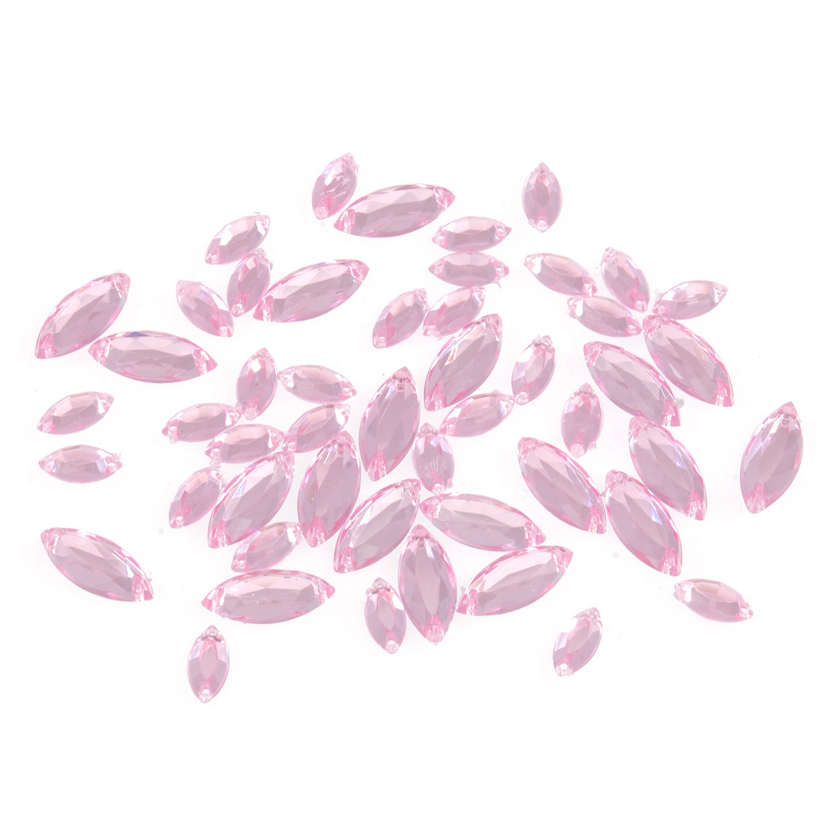Pack of pink oval sew-on gems