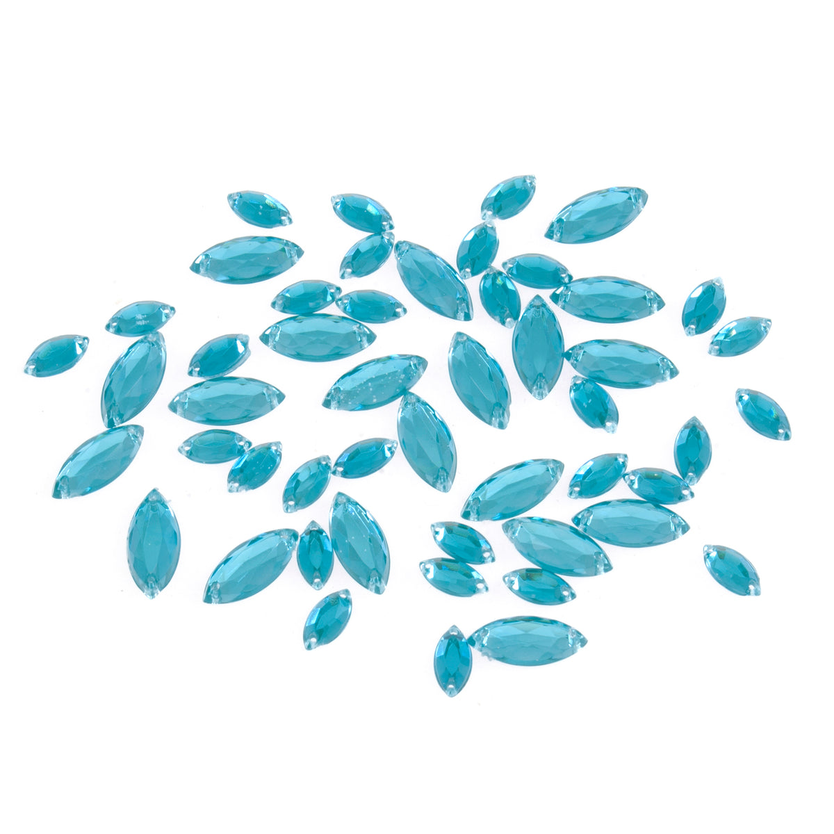 Pack of turquoise oval sew-on gems