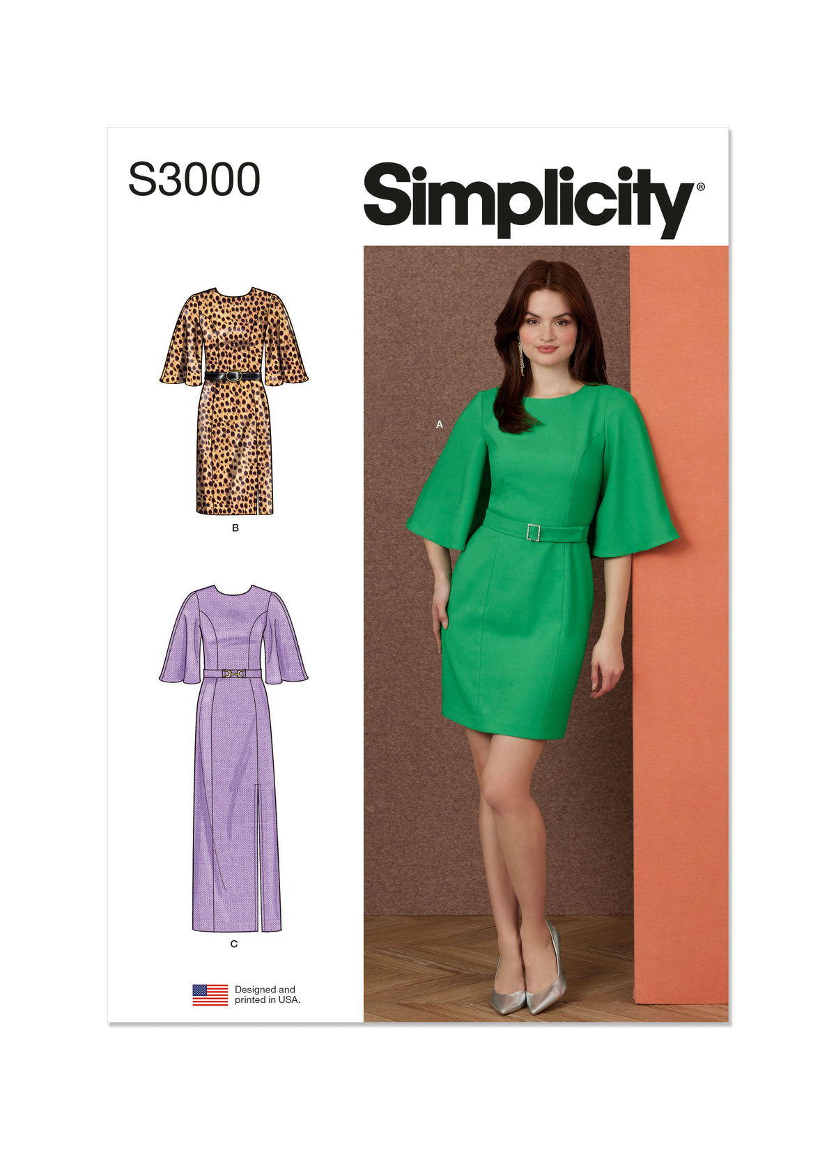 Simplicity S3000 sewing pattern envelope showing special occasion outfits