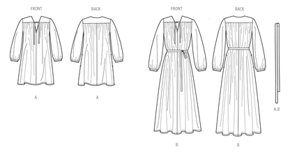 Simplicity S3001 sewing pattern envelope showing dresses