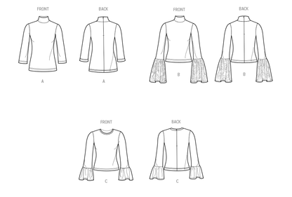 Simplicity S3003 sewing pattern envelope showing tops