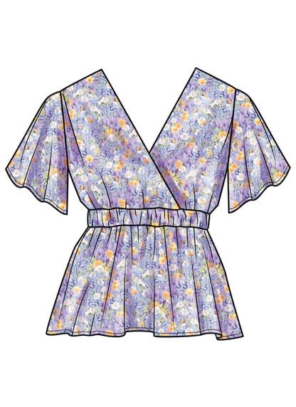 Simplicity S3004 sewing pattern envelope showing tops