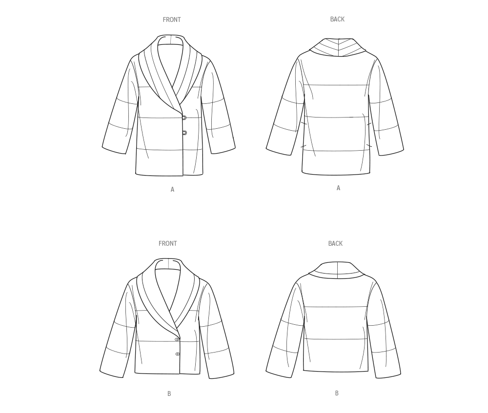 Simplicity S3007 sewing pattern envelope showing jackets and coats