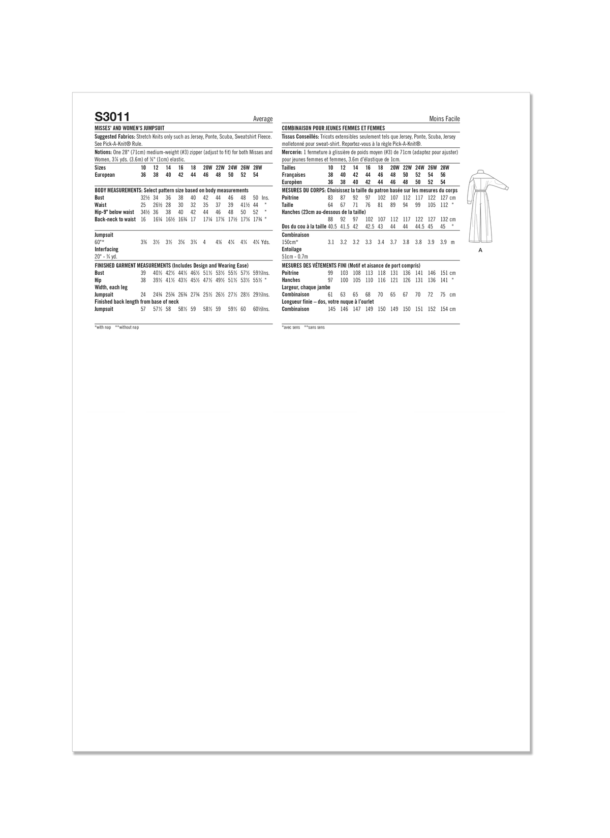 Simplicity S3011 sewing pattern envelope showing casual wear