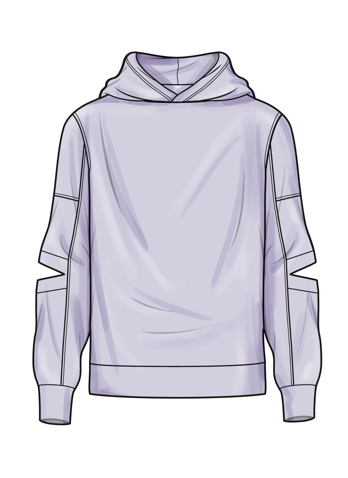 Simplicity S3012 sewing pattern envelope showing oversized hoodies