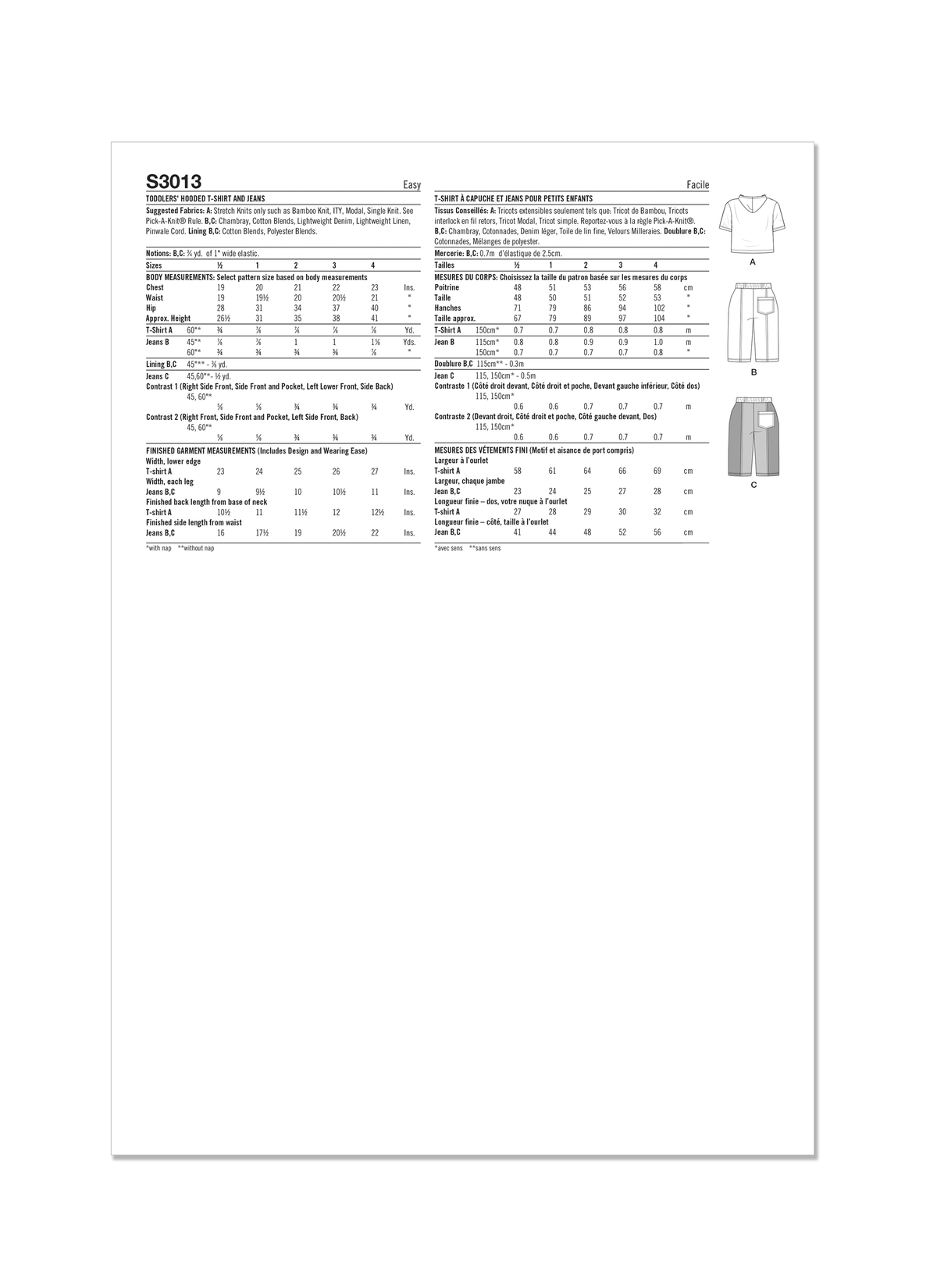 Simplicity S3013 sewing pattern envelope showing casual wear