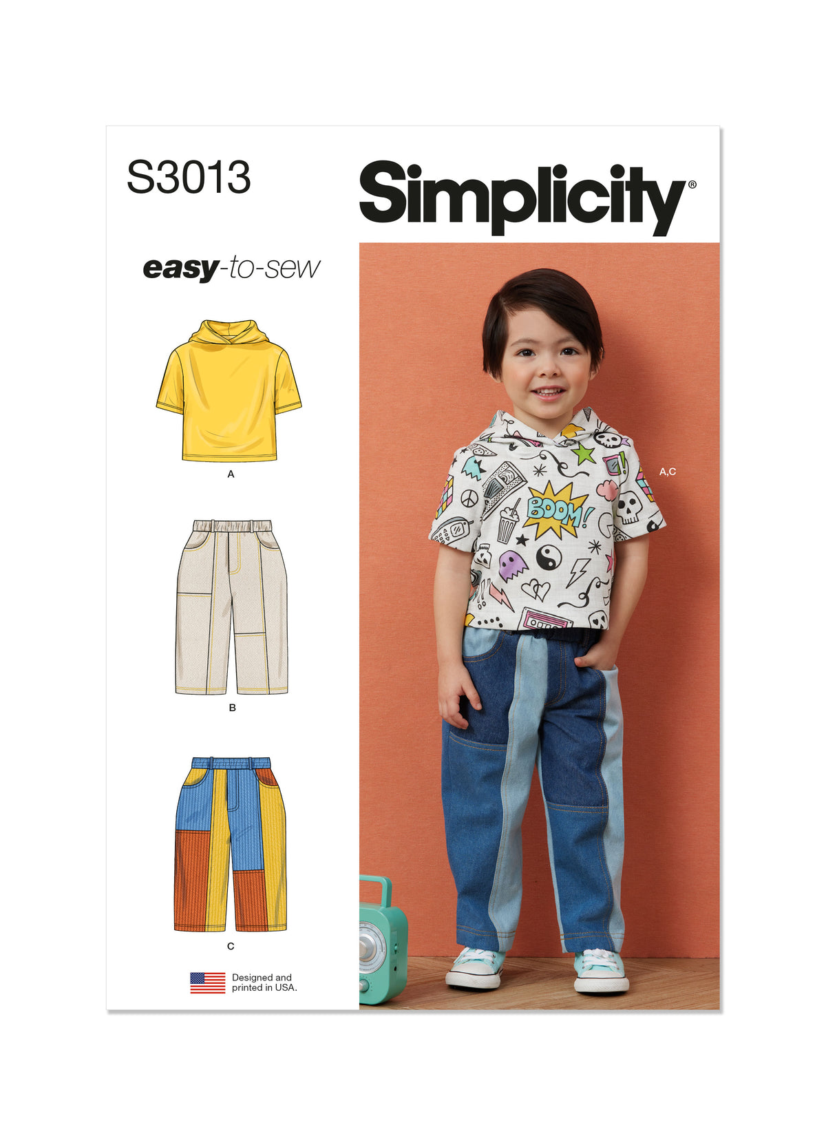 Simplicity S3013 sewing pattern envelope showing casual wear