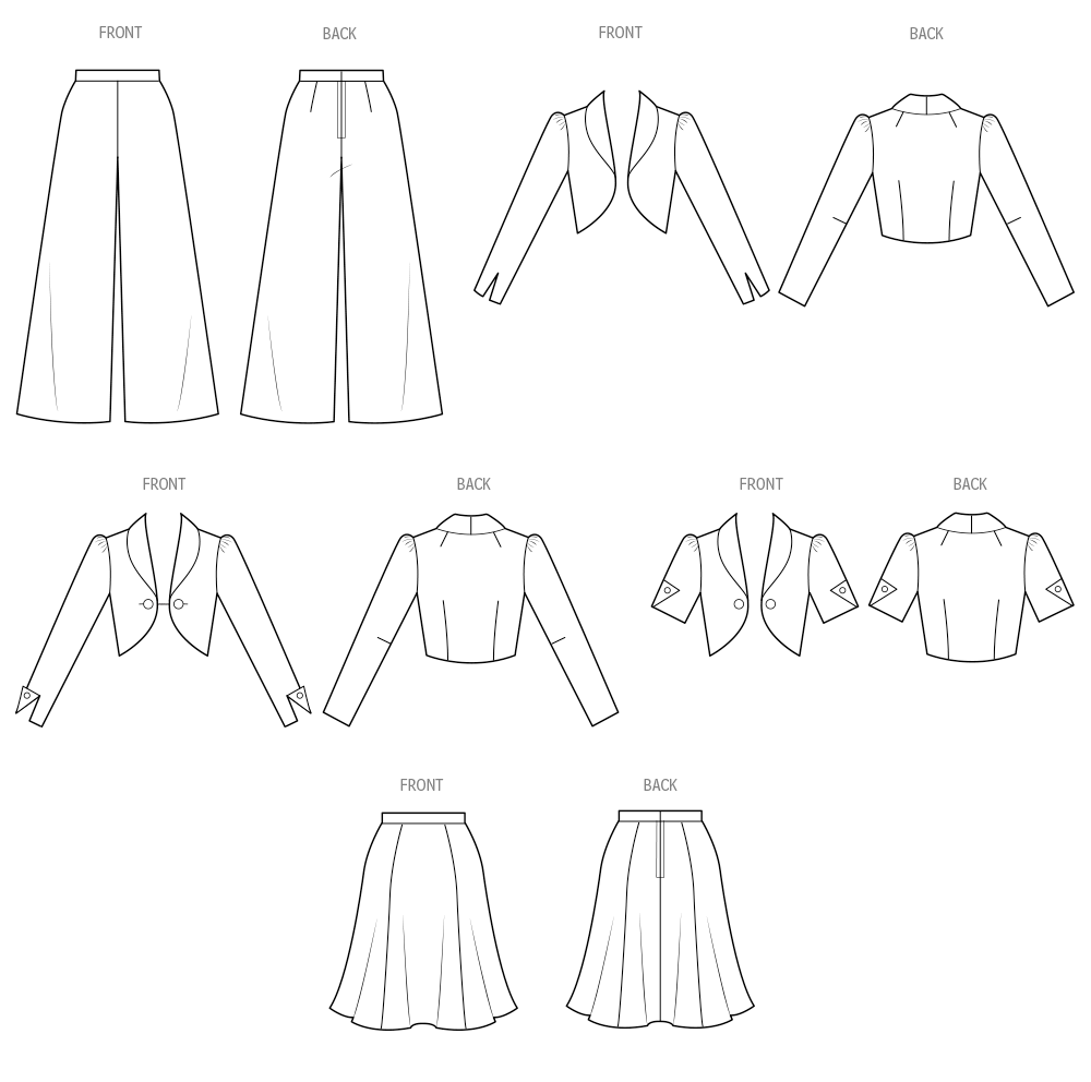 Simplicity S3018 sewing pattern envelope showing 1970s jacket, skirt & trousers designs