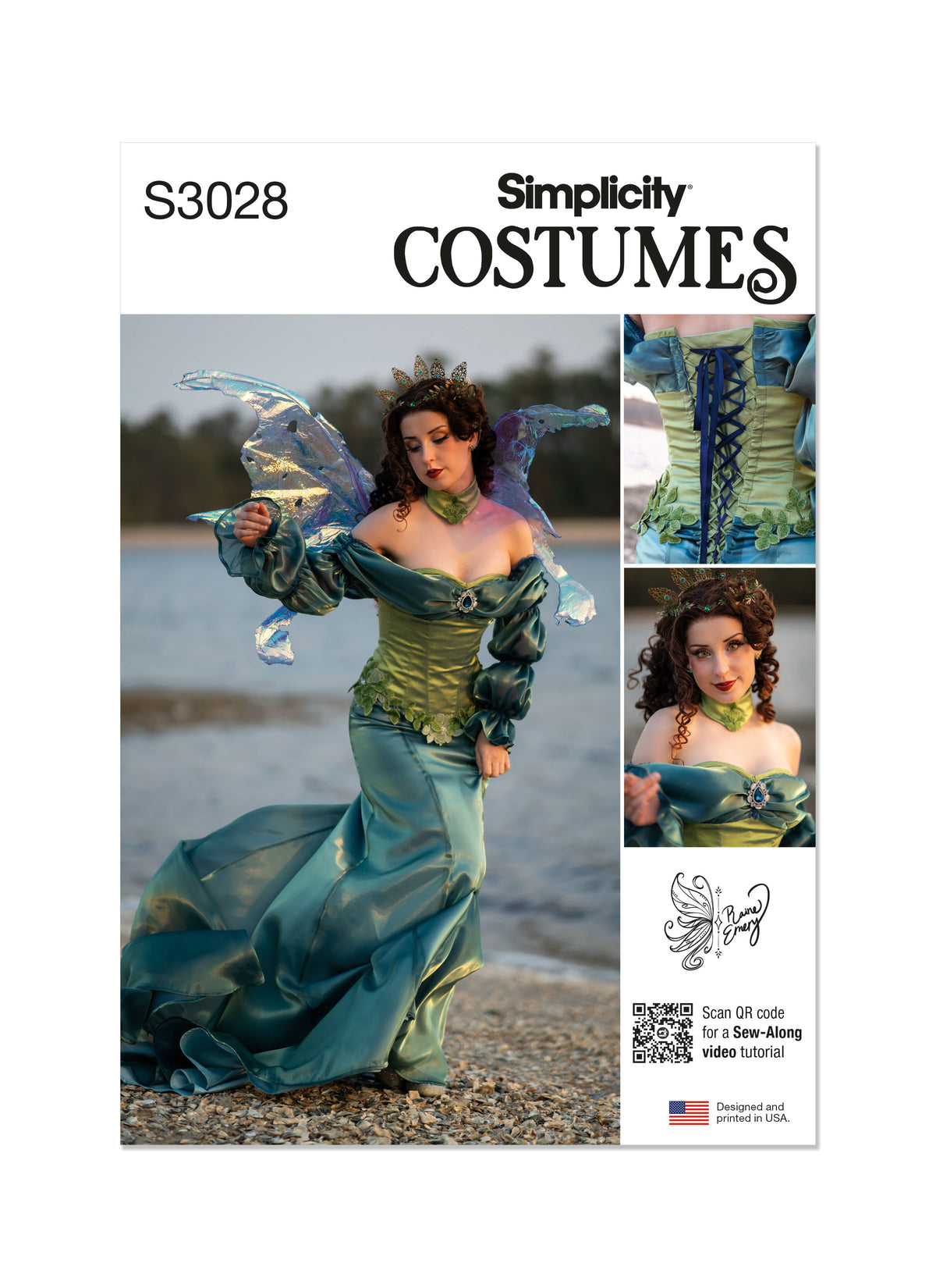 Simplicity S3028 sewing pattern envelope showing corset costume designs