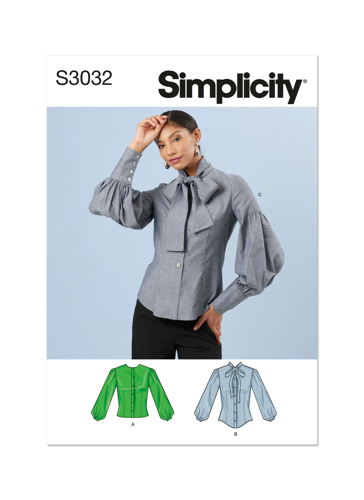 Simplicity S3032 sewing pattern envelope showing top & waistcoat designs