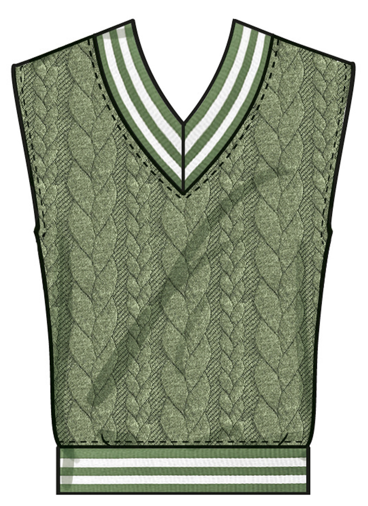 Simplicity S3040 sewing pattern envelope showing unisex v-neck top & waistcoat designs