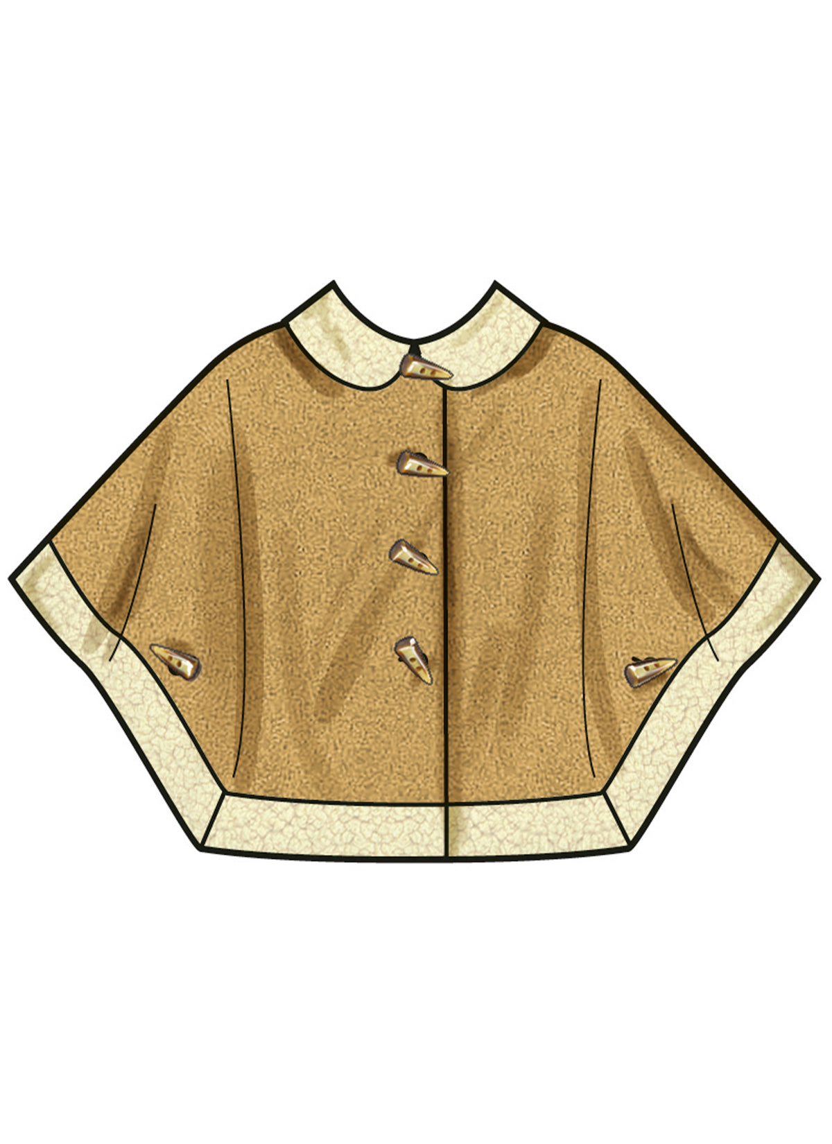Simplicity S3043 sewing pattern envelope showing girls' poncho designs