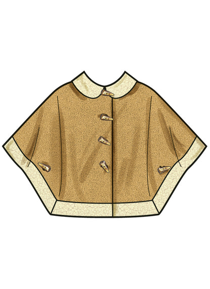 Simplicity S3043 sewing pattern envelope showing girls' poncho designs