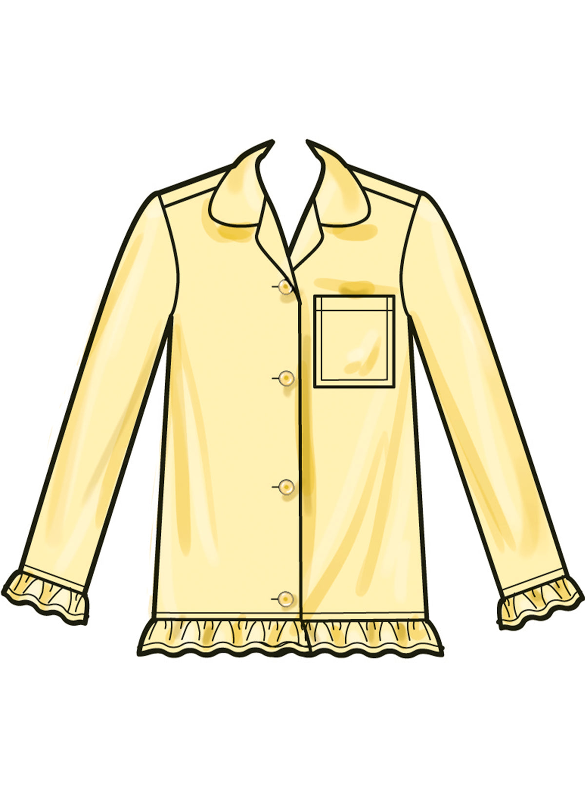 Simplicity S3045 sewing pattern envelope showing girls' sleepwear designs