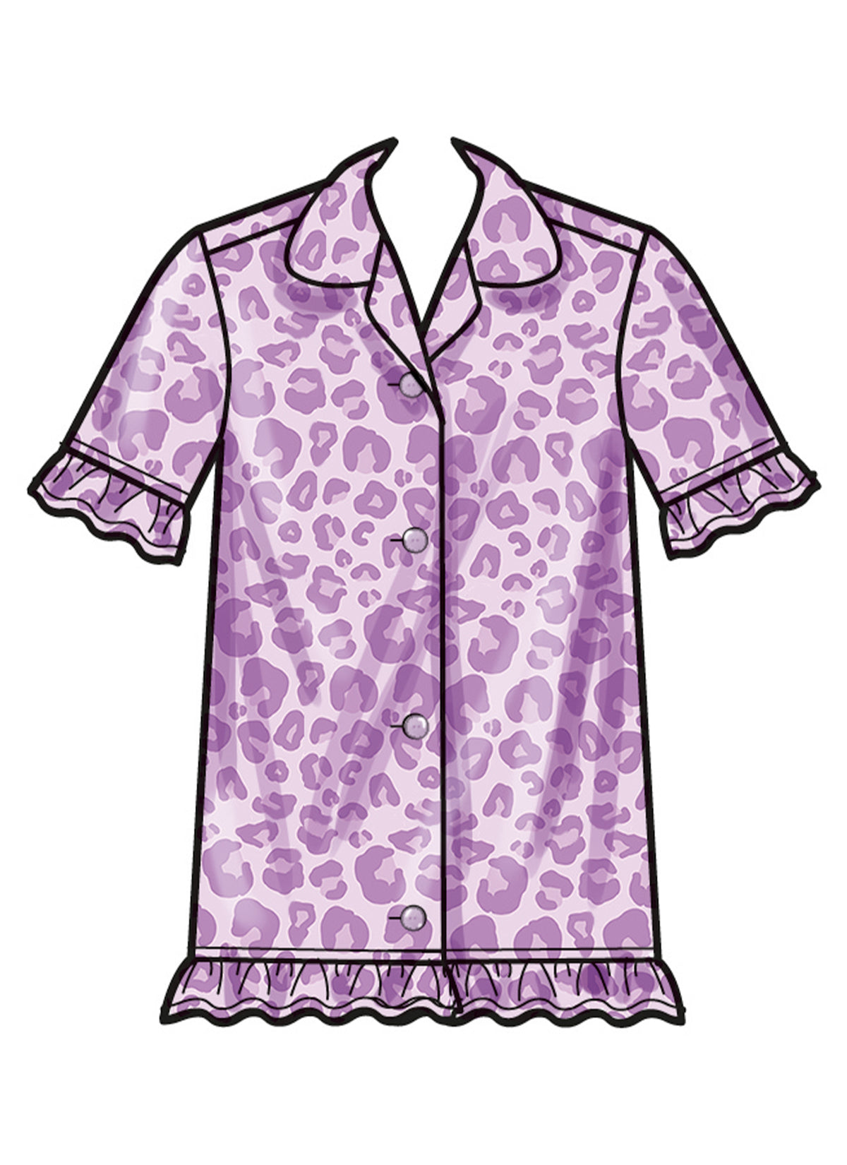 Simplicity S3045 sewing pattern envelope showing girls' sleepwear designs
