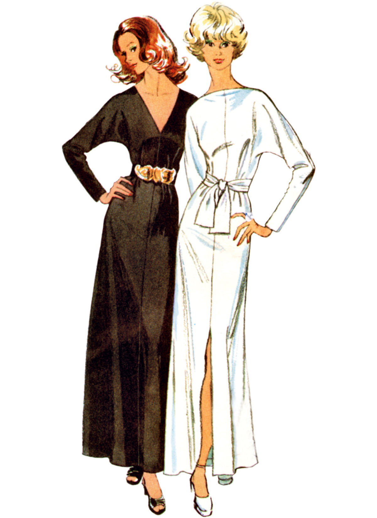 Simplicity S3046 sewing pattern envelope showing 1970s knit dress designs