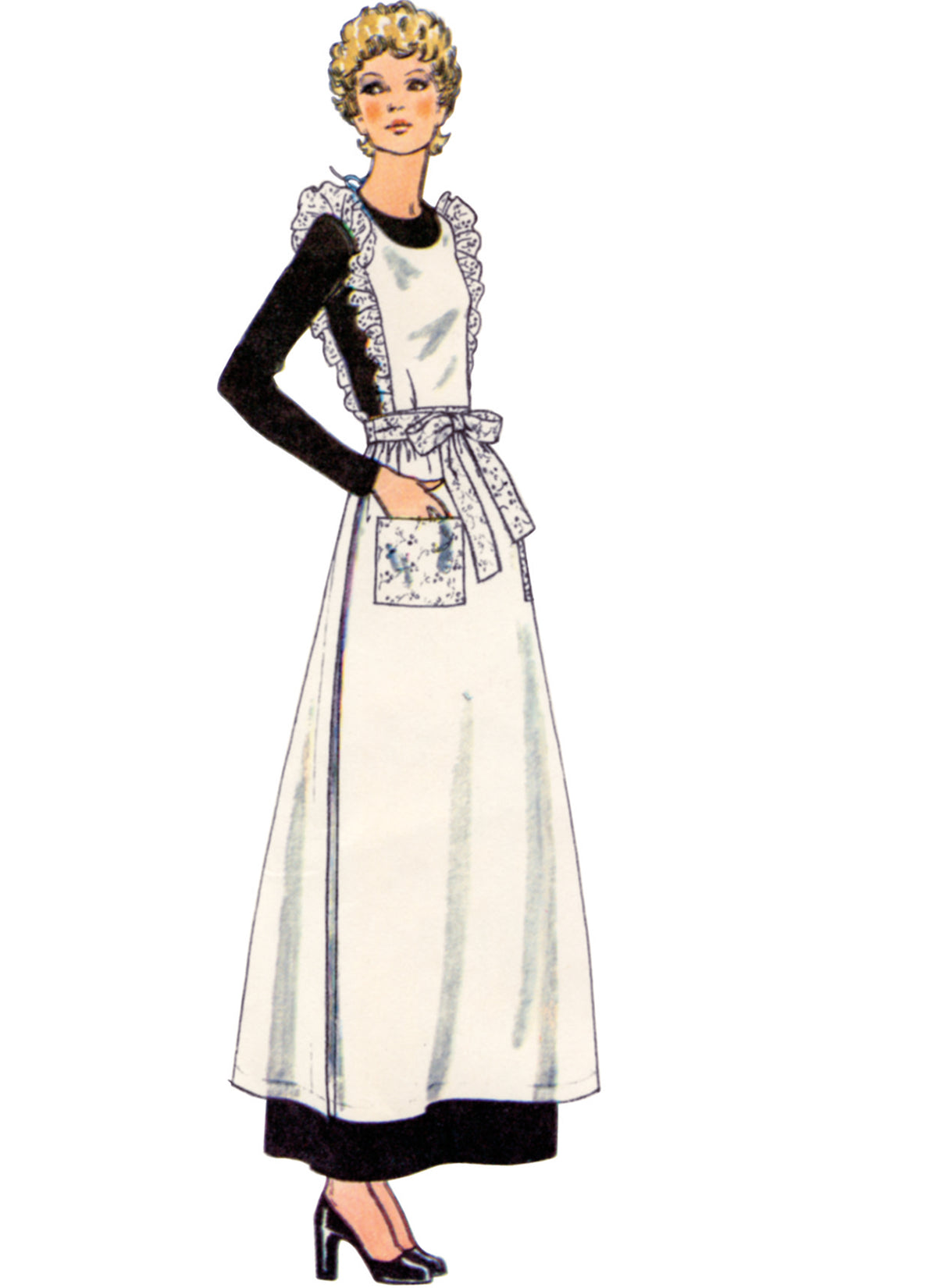 Simplicity S3051 sewing pattern envelope showing a vintage 1970s-style apron