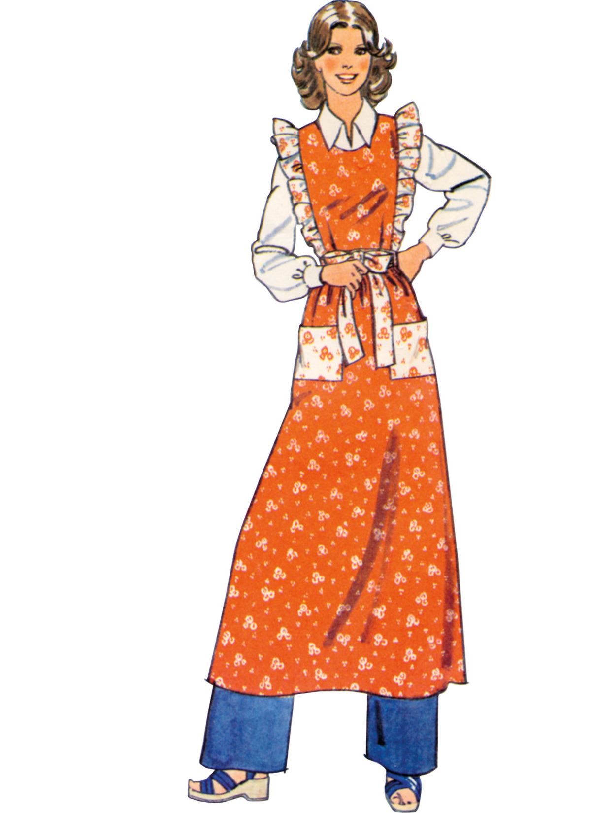 Simplicity S3051 sewing pattern envelope showing a vintage 1970s-style apron