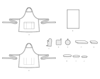 Simplicity S3058 sewing pattern envelope showing easy kitchen essentials to mix and match