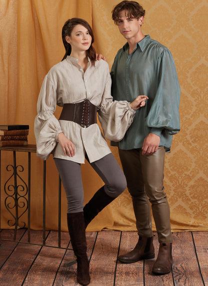 Simplicity S3062 sewing pattern envelope showing a unisex costume garment