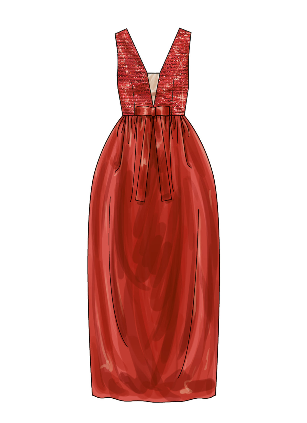Simplicity S3066 sewing pattern envelope showing long, lined evening gowns