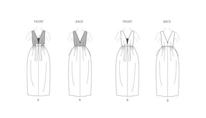 Simplicity S3066 sewing pattern envelope showing long, lined evening gowns
