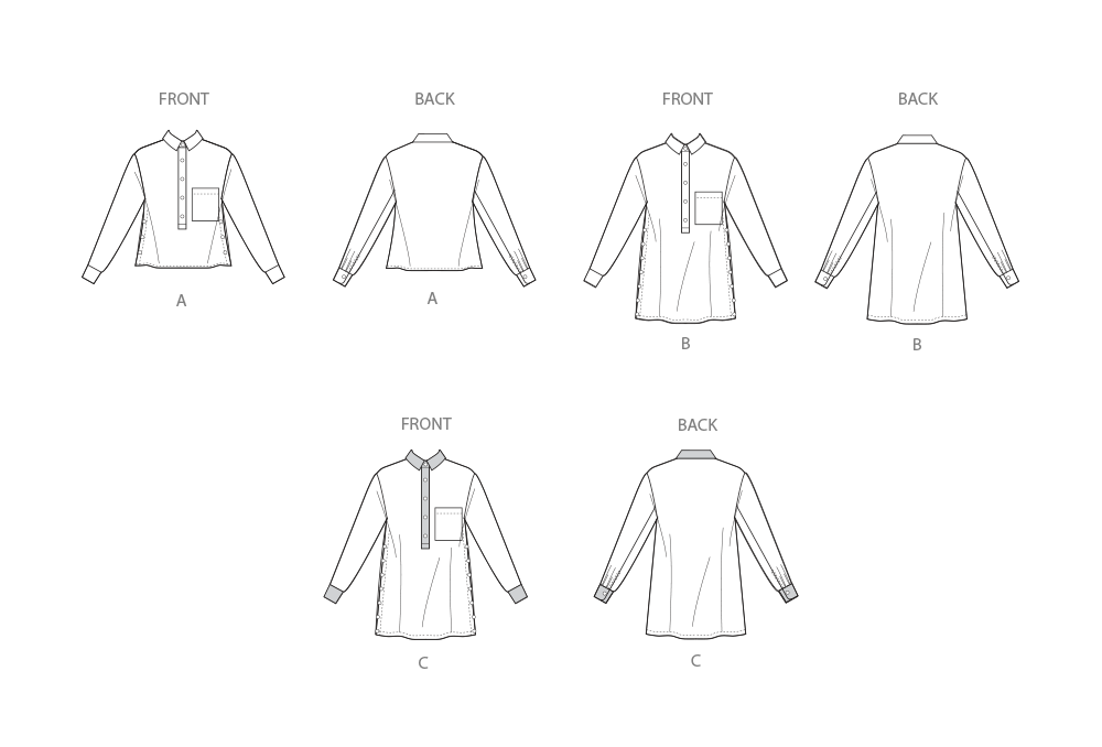Simplicity S3068 sewing pattern envelope showing a top with snap fastenings