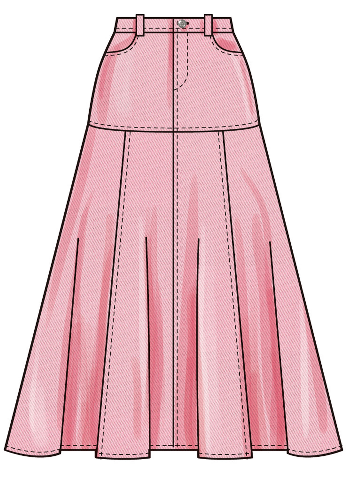 Simplicity S3070 sewing pattern envelope showing skirts and trousers with front pockets