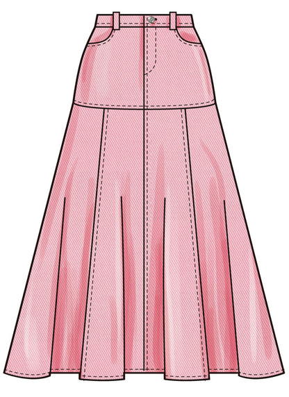 Simplicity S3070 sewing pattern envelope showing skirts and trousers with front pockets