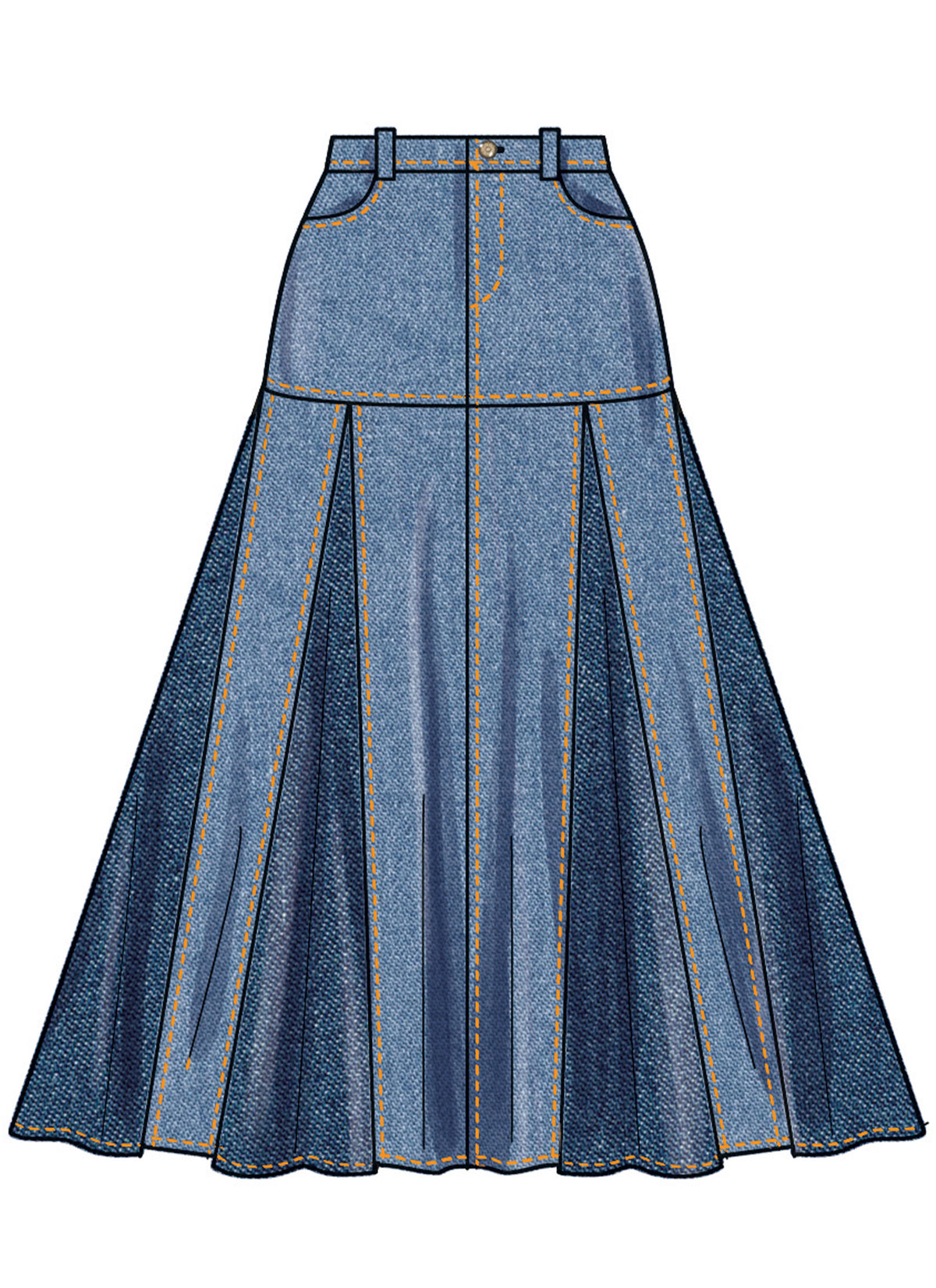 Simplicity S3070 sewing pattern envelope showing skirts and trousers with front pockets