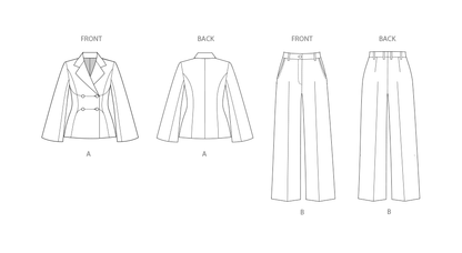 Simplicity S3073 sewing pattern envelope showing a jacket with notched collar and princess seams