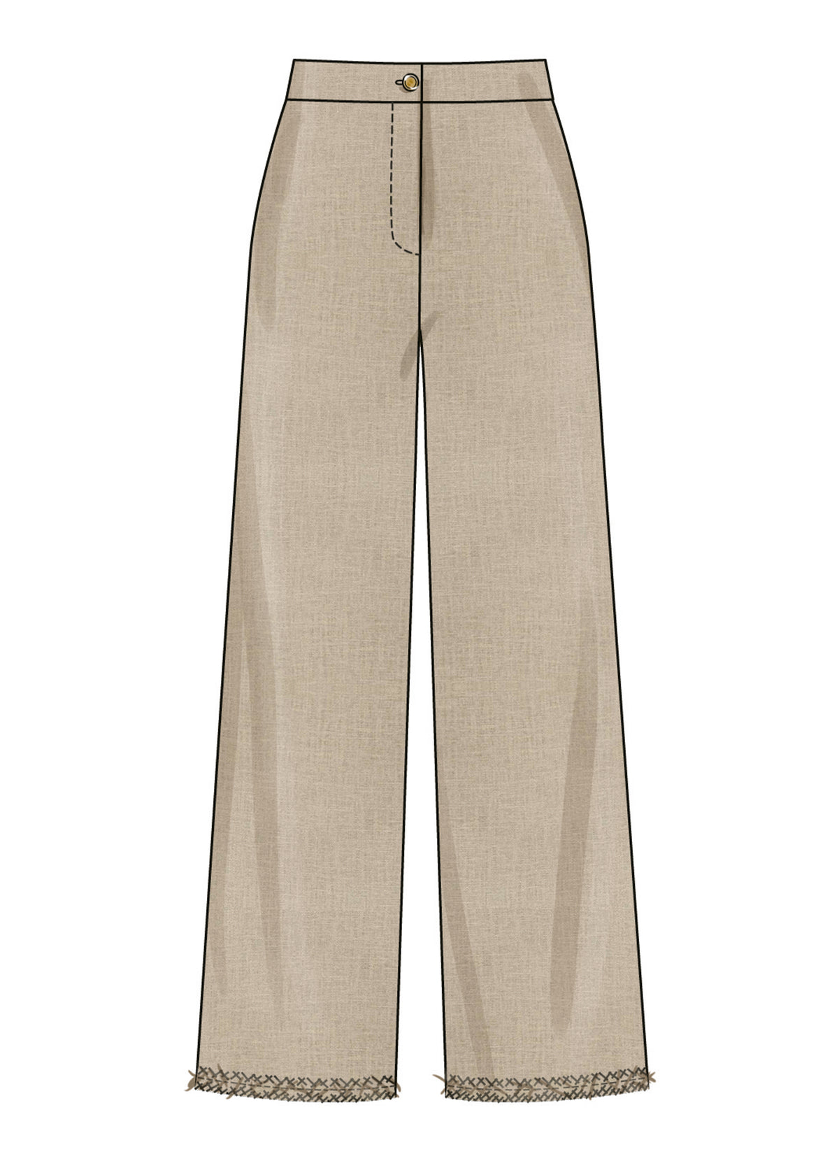 Simplicity S3074 sewing pattern envelope showing a jacket with self-bias fringe trim