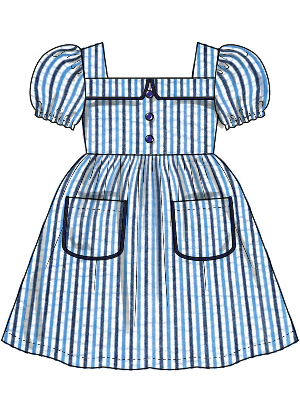 Simplicity S3080 sewing pattern envelope showing a toddler dress